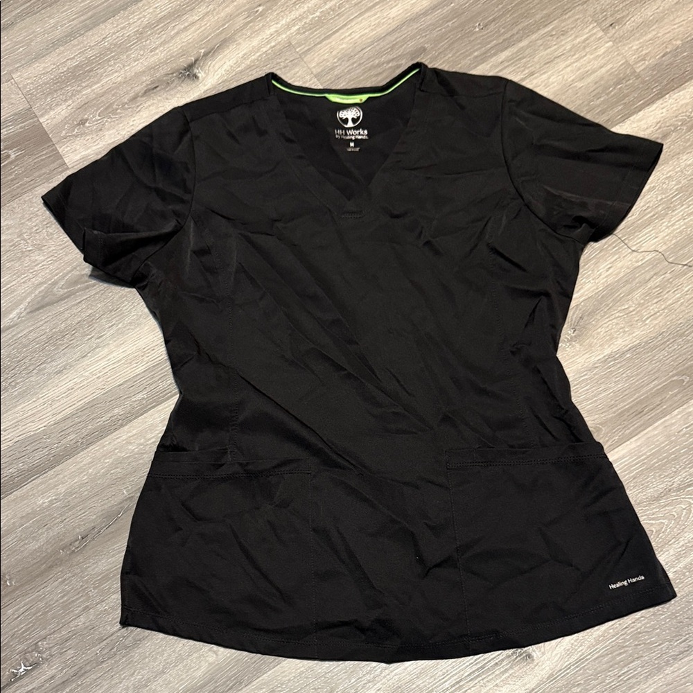 Healing Hands Black Short Sleeve Women's Top